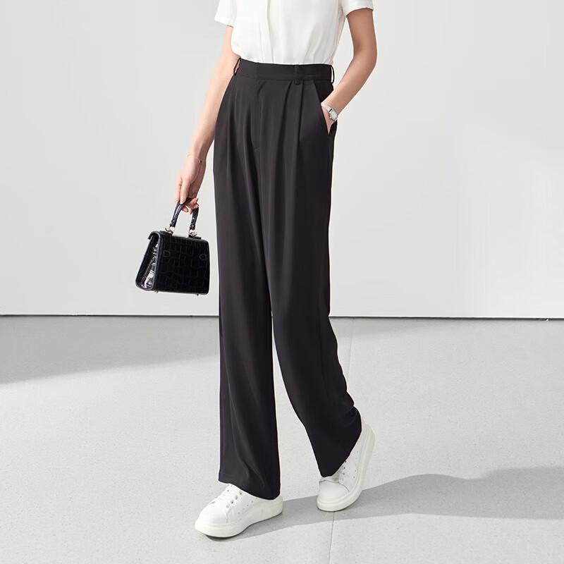 Birdie Miss Women's Petite Straight Wide-Leg Suit Trousers