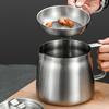1Set Oil Filter Pot Stainless Steel Oil Strainer Pot With Fine Mesh Strainer Fry Basket Oil Storage Outdoor Tableware