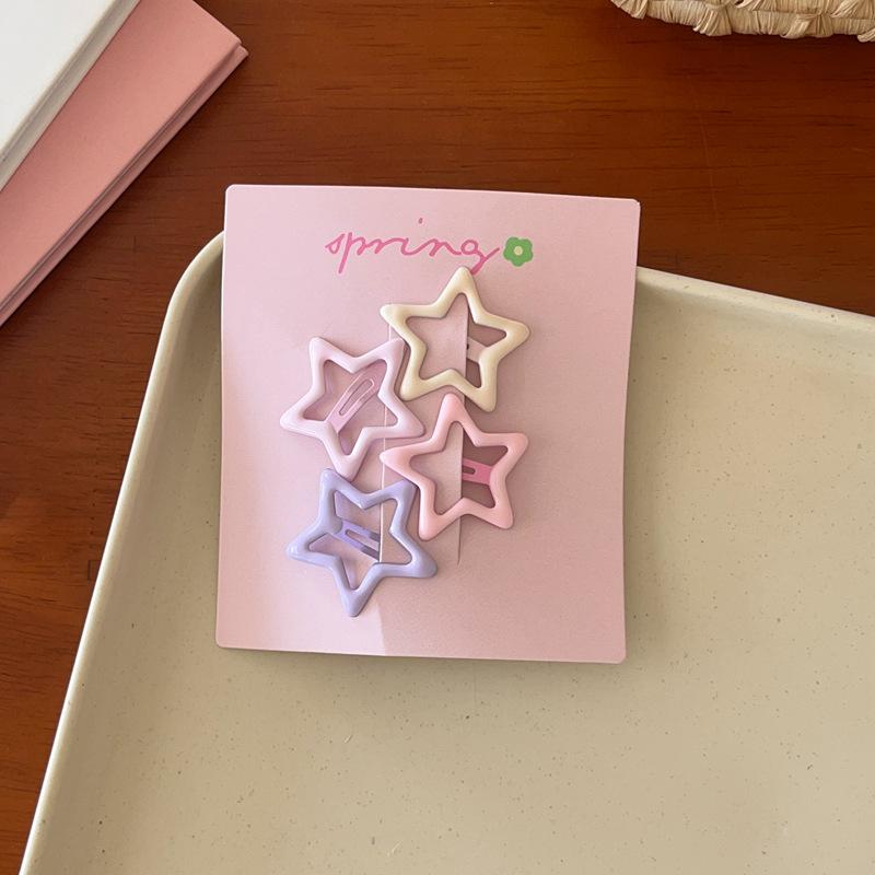 Sweet and Cute Small BB Clip Card Broken Hair Children Bangs Clip Baby Hairpin Girl Headdress Five-pointed Star Hairpin