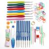 Crochet Kit with Aluminum Needle Soft Grip Crochet Hooks Crocheting Tools Access