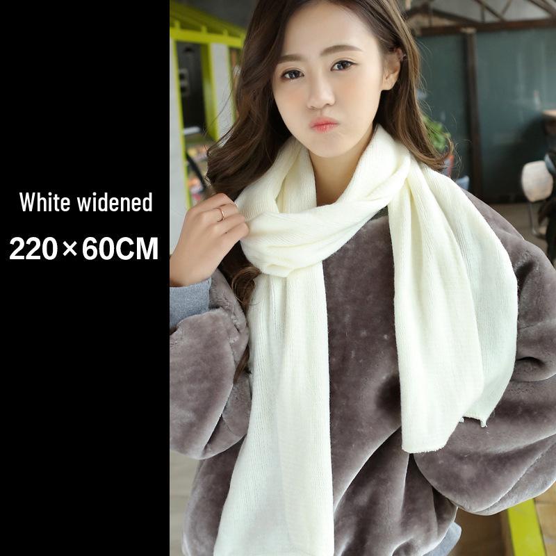 New Women's Korean Style Solid Color Knit Scarf Shawl for Autumn Winter