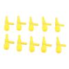 10Pcs Plastic Aquarium Fish Tank 3 Way Air Pump Control Valves (Yellow)