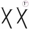 VidaXL Dining Table Legs In X-Shape, 2 Pieces, Black, 90 X (72-73) Cm, Steel 4012924
