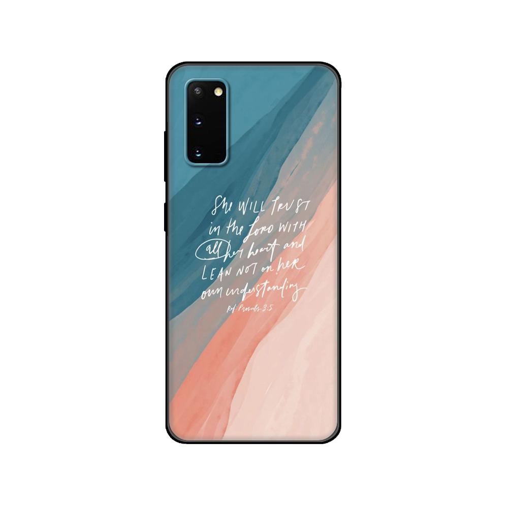 Черный чехол из ТПУ для Samsung Galaxy S20/S20 PLUS/S20 ultra/S20+/S20FE задняя крышка калибра Библия цитаты