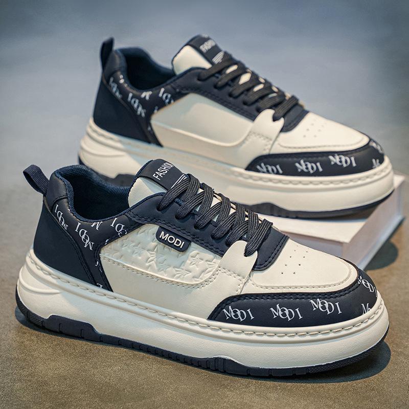 Spring Autumn New Sports Board Shoes for Men Fashion Leather Casual Sneakers Male Lace Designer Platform Zapatillas Hombre