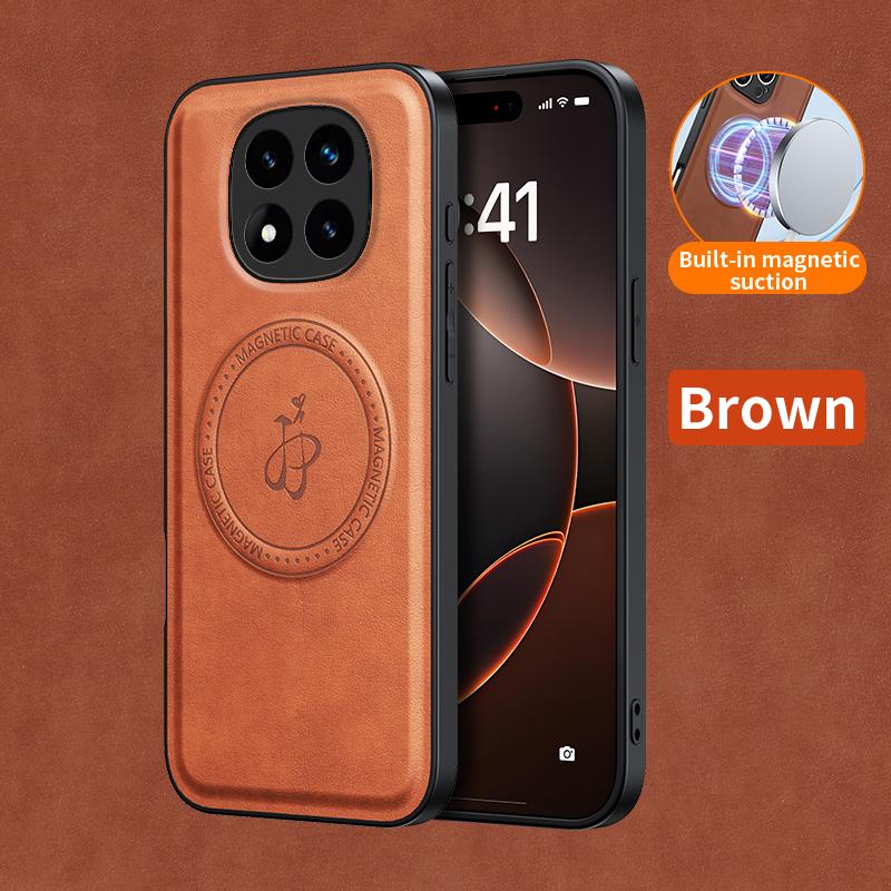 Чехол из искусственной кожи с беспроводной зарядкой и магнитным креплением для Xiaomi Redmi Note 14 Pro 5G 14 Pro+ Plus, защитный чехол с твердой задней крышкой