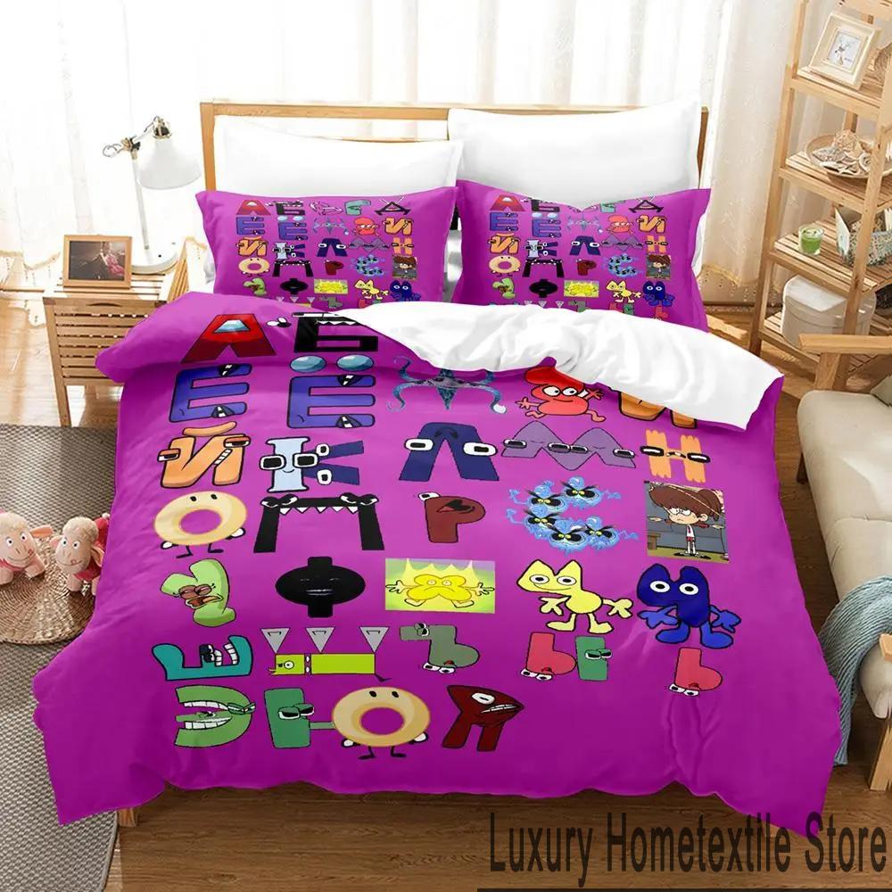 3D Принт Мультяшный Алфавит Лор от А до Я Постельный Комплект Мальчики Девочки Полуторный Двуспальный Кингсайз Пододеяльник Наволочка Кровать Мальчики Взрослый