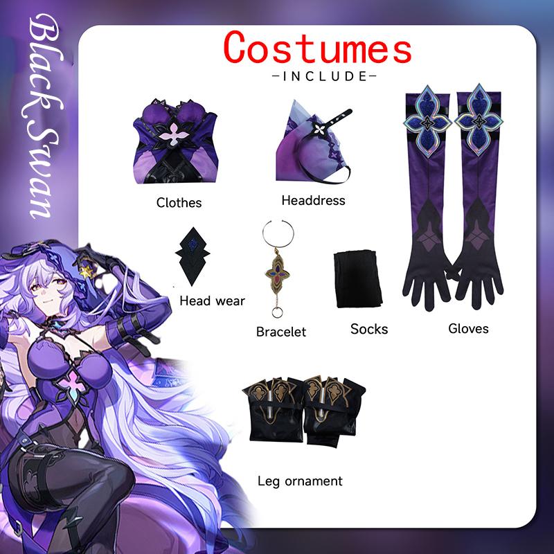 Honkai Impact Black Swan COS костюмы аниме игра одежда свернуть костюмы для косплея