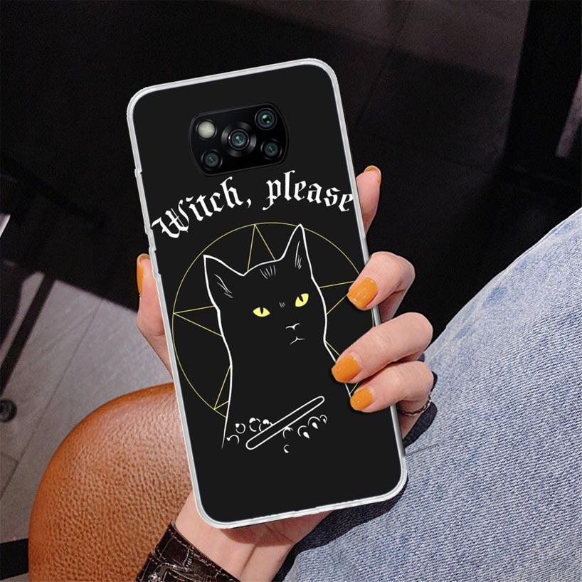 Witch And Cat Colorful Cute Phone Case For Xiaomi Poco X7 X6 X5 Pro F7 Ultra Redmi 15C 15 13C 13 12C 12 10 10A 10C 9 9A 9C 9T Co