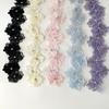 1 Yard Multi-Color Pearl Flower Embroidery Lace Fabric Trim DlY Clothing Decoration Accessory 6.5CM Wide