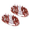 2pcs Brown White Scalp Scrubber Oval Shape Elastic Wide Long Teeth Scalp Exfoliator Shampoo Brush