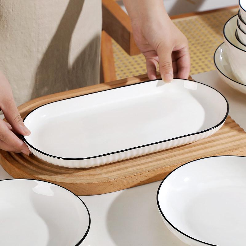 2025 Светлая Роскошь Керамический Набор из 10 Предметов: Миски и Палочки – Современная Посуда для Дома и Подарки на Новоселье