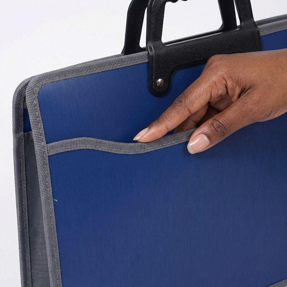 Oxford Cloth Office Briefcase Waterproof Document Handbag Protective Portable File Bag Car Side