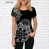 Vintage T-shirts For Women Short Sleeve 3D Geometric Printed Streetwear T Shirt Loose Casual Oversized Female Tops Summer Tee