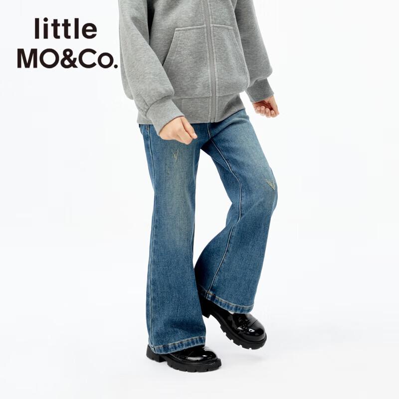 Little MO&Co. Джинсы клеш с потертостями и стрейчем для девочек