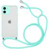 Protective Case - PROSHOP - for iPhone 12 Mini - Turquoise - Shockproof - Necklace Cord