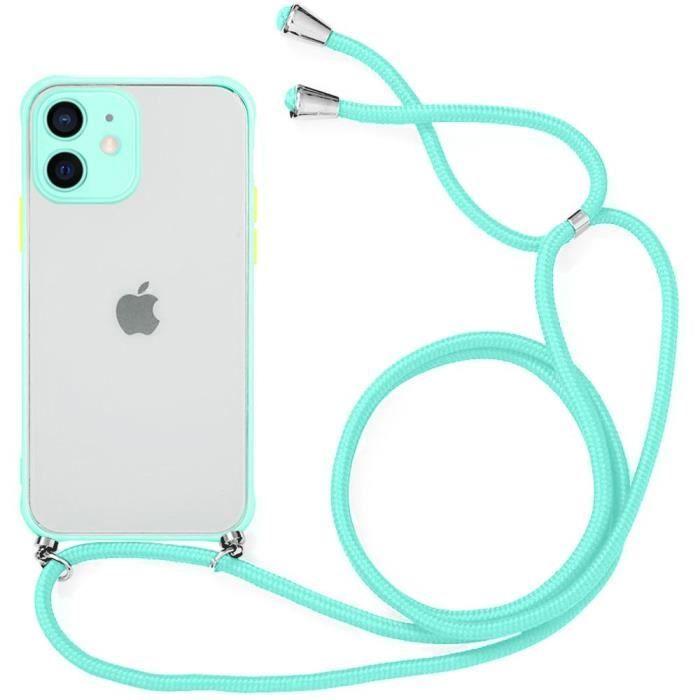 Protective Case - PROSHOP - for iPhone 12 Mini - Turquoise - Shockproof - Necklace Cord