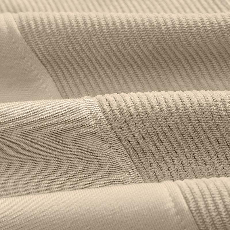 Men's Autumn Winter High Street Lamp Core Velvet Splicing Round Neck Men's Casual Hoodie