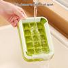 Ice Cube Tray with Lid 15 Cubes Ice Grid Easy-Release Silicone Bottom Stackable Ice Trays for Freezer