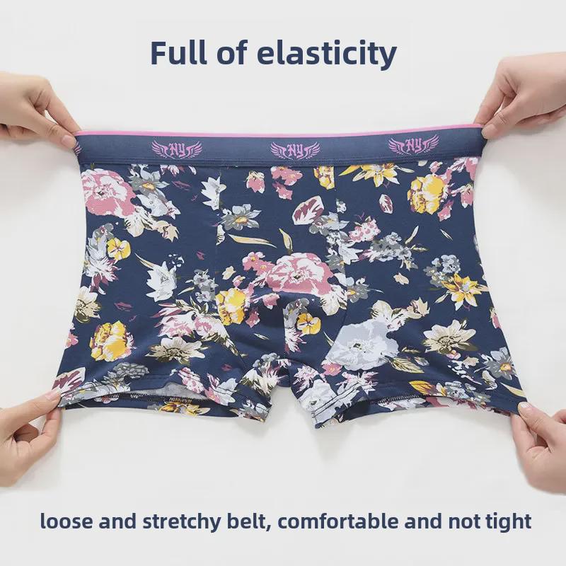 Мужские хлопковые трусы-боксеры - большой размер, молодежные, сексуальные, спортивный стиль