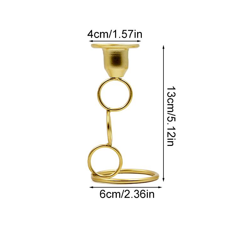 1Pc Circular Wedding Decorations Double Ring Holiday Gifts Home Decorations Party Supplies Candle Holder Golden Metal