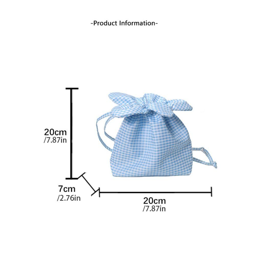 Сумка-мешок на шнурке в клетку в корейском стиле, с принтом, на плечо, литературная, маленькая, кроссбоди, для покупок