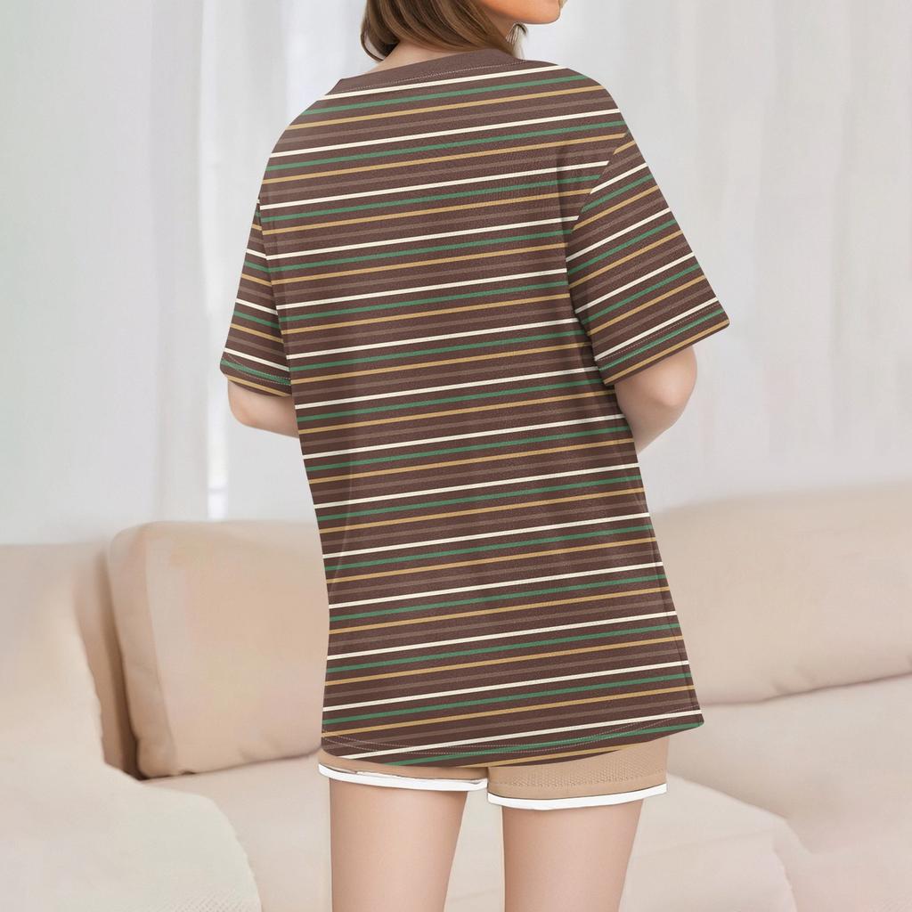 Женская футболка Футболка с принтом с коротким рукавом Повседневные выходные Мода Базовый топ с V-образным вырезом Обычный топ