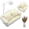 Miniature Couch 1:12 Scale Mini House Sofa Plush Miniature Furniture Dolls Home Accessories Photo Props Gift for Boys Girls