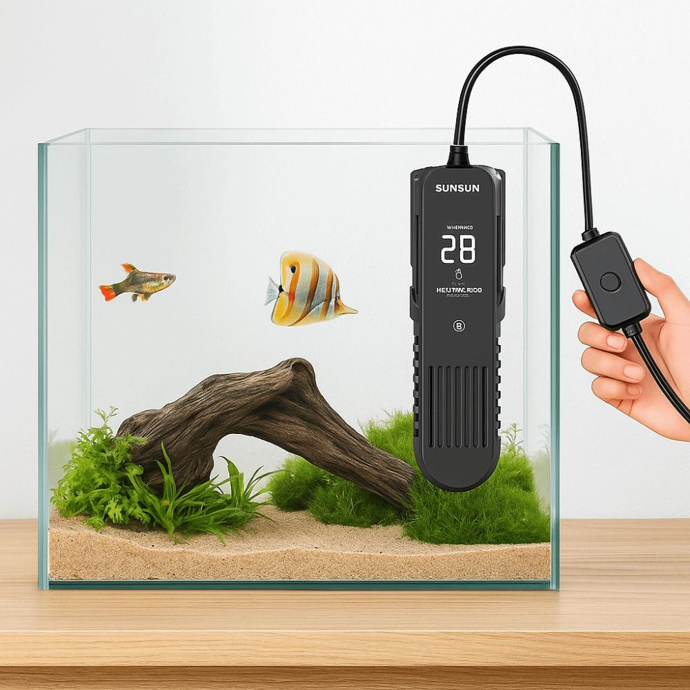 LCD Display Digital Fish Tank Heating Rod Adjustable Water Heating Rod for Turtle Feeding