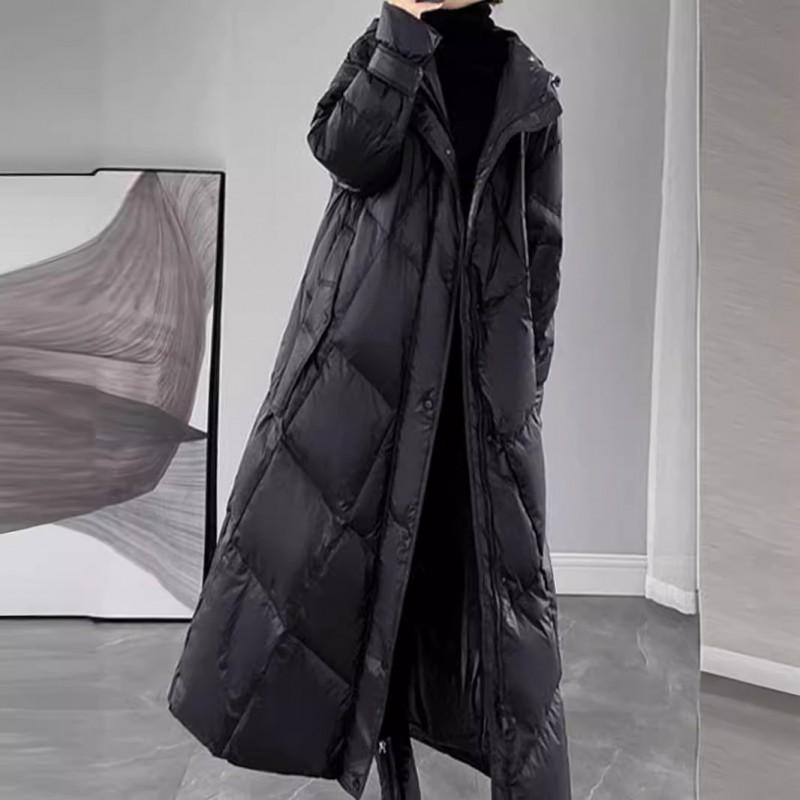 Womens Long Thick Winter Cotton Puffer Coat Loose Casual Fashion Jacket Stand Collar No Fur Trim