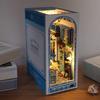 Mini Book House DIY Wooden Book Nook Shelf Insert Miniature Building Kits Good Detail Bookshelf Assembly Bookend Adults Birthday Gifts