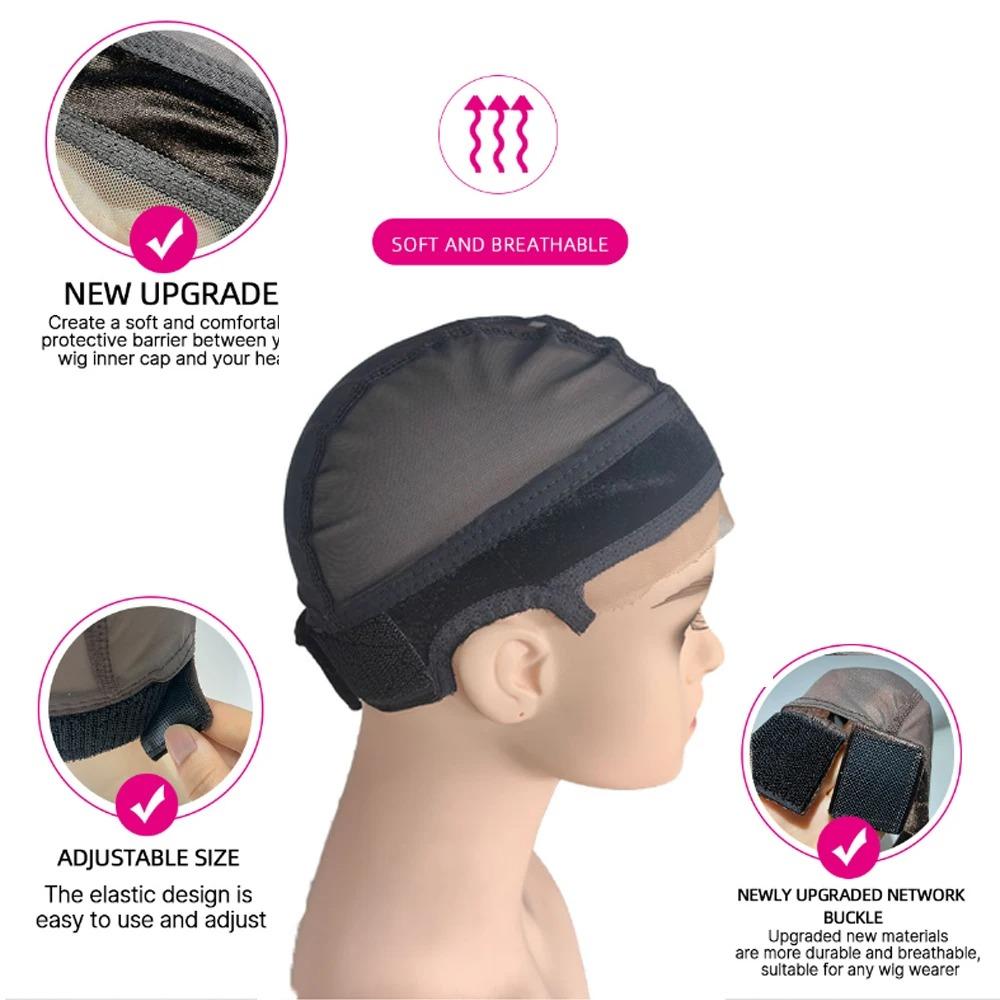 U-образная вентиляционная шапочка для парика с резинкой для захвата, кружевная шапочка для парика, новая купольная сетчатая шапочка для парика без клея
