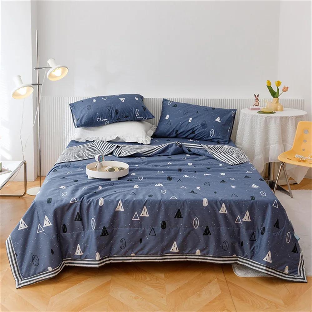Svetanya Cartoon Pastoral Summer Air Conditioning Quilt Stitching Throws Blanket Cotton Twin Queen Size (no Pillowcase)
