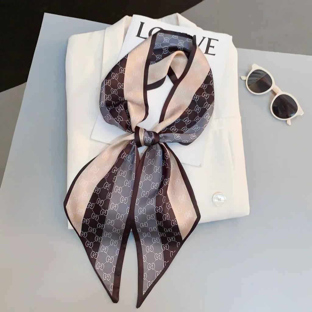 Luxury Design Zebra In Flowers Women Scarf Luxury Silk Scarf Fashion Hair Headband Foulard Skinny Bag Scarves Neckerchief Lady