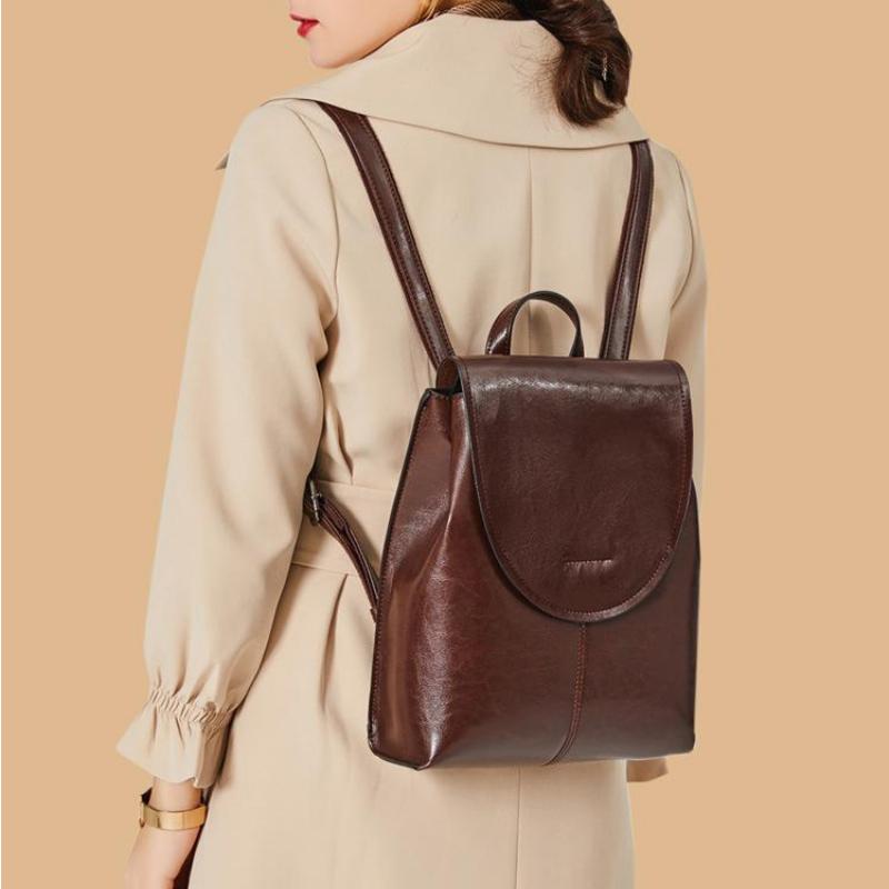 Johnature Модный рюкзак, женская сумка, универсальные сумки из коровьей кожи для отдыха, дорожные сумки, однотонные рюкзаки из воловьей кожи