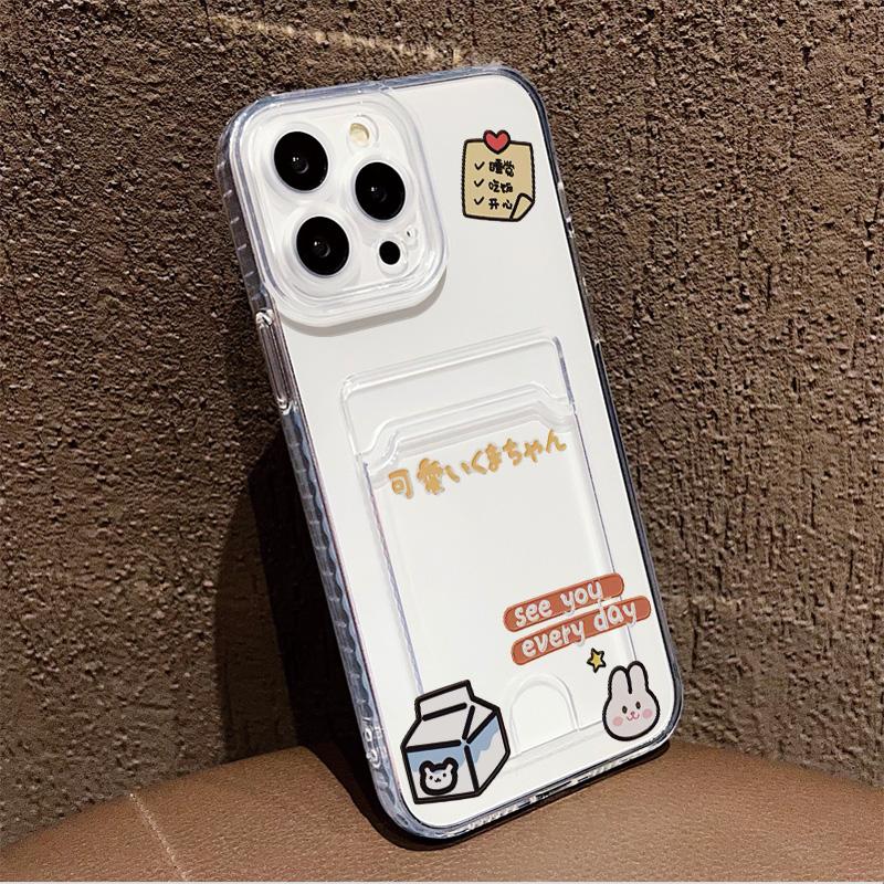 Силиконовый чехол-карман для карт для Xiaomi Redmi Note 14 13 12 11 10 iPhone 17 16 14 13 Pro Samsung S23 S24 S25 Крышка Прозрачный бампер для телефона