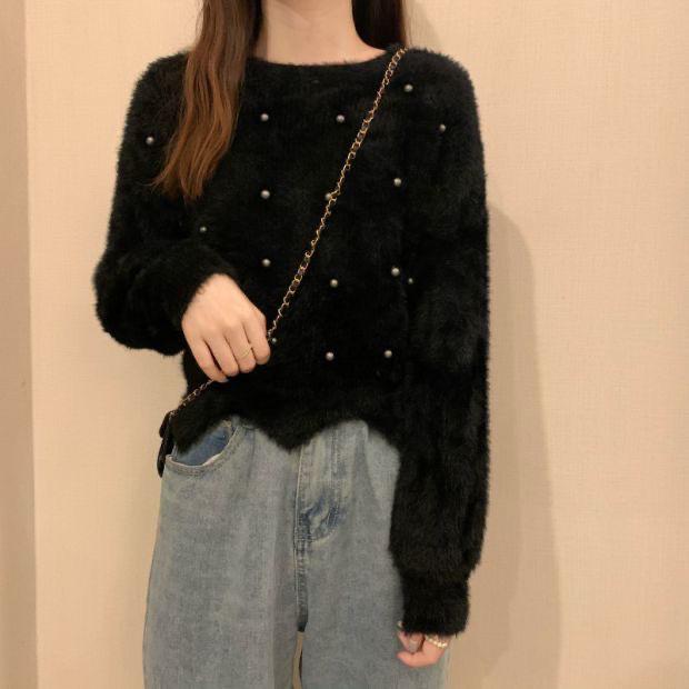 Куртка-свитер Dingzhu Temperament, корейская версия, вязаный свитер в ленивом стиле