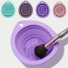 1PC Silicone Makeup Brush Cleaner Folding Powder Puff Cleaning Bowl Eyeshadow Brushes Washing Soft Mat Beauty Tools Scrubber Box