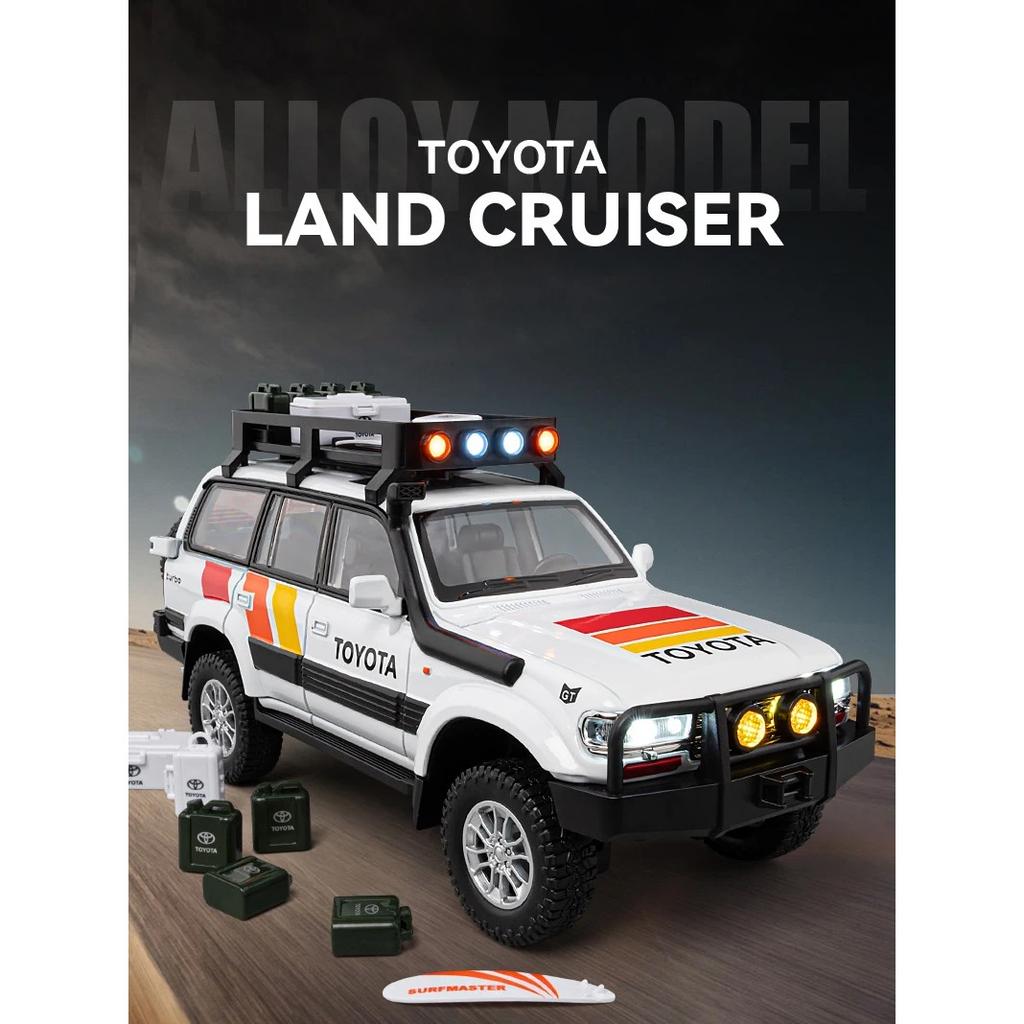 1/24 Toyota Land Cruiser LC80 внедорожник литой игрушечный автомобиль модель звук и свет детские игрушки коллекционные подарки на день рождения