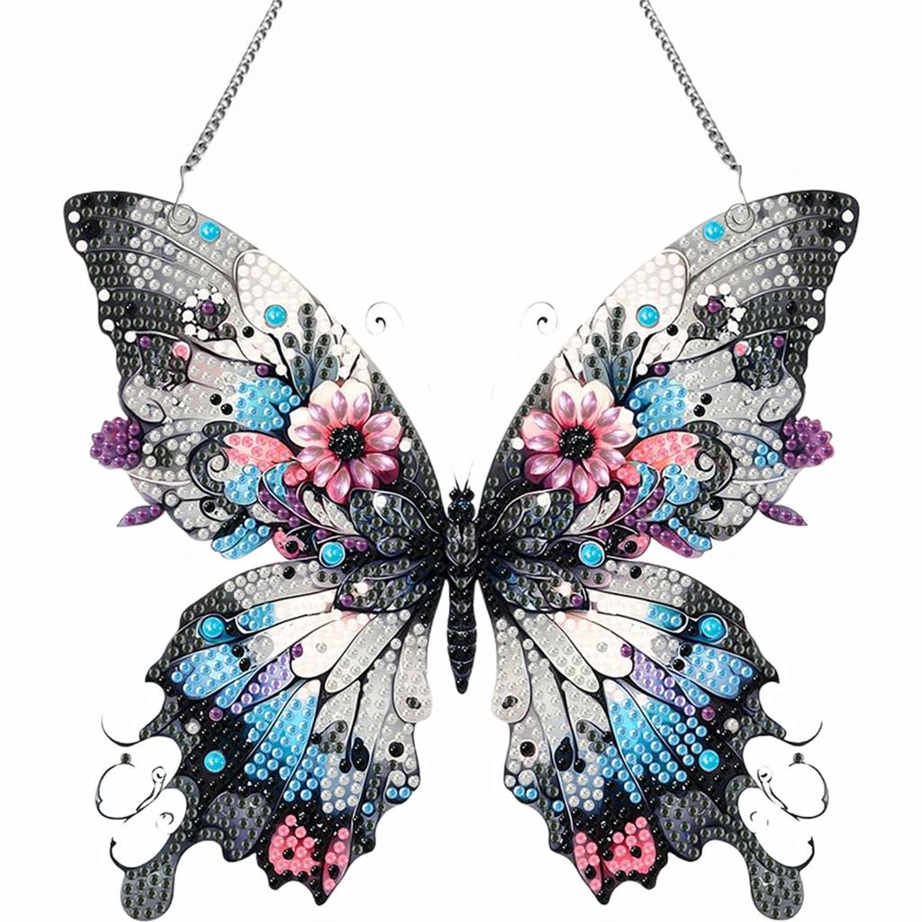 Butterfly Theme 2D/Flat DIY Special Shape Rhinestone Diamond Art Window Pendants Diamond Art Pendant Home Wall Decoration Crafts