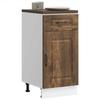 VidaXL Kitchen Cabinet Kalmar Smoked Oak Engineered Wood, Base Cabinet for Sink, Base Kitchen Cabinet with Drawer, Furniture 853472