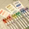 4pcs Soft Tip Highlighter Pen Refillable Note Taking Markers Durable Art Marker Pen  Students Gift