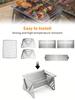 Leeseph Portable Charcoal Grill, Small BBQ Grill Stainless Steel Camping Fire Pit for Camping Patio Outdoor Detachable Grill