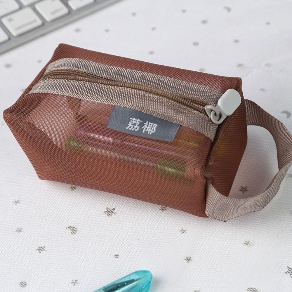 Большая вместительная квадратная сетчатая косметичка, дышащая, сумки для ключей, многоцелевой чехол для хранения
