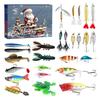 24/26Pcs/Set Christmas Fishing Lure Advent Calendar Artificial Soft Hard Bait Accessories Countdown Calendar
