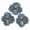 10 Pcs Pink Dark Blue Embroidered Lace Flower Patches Applique Cothing Patches Decorative Accessories