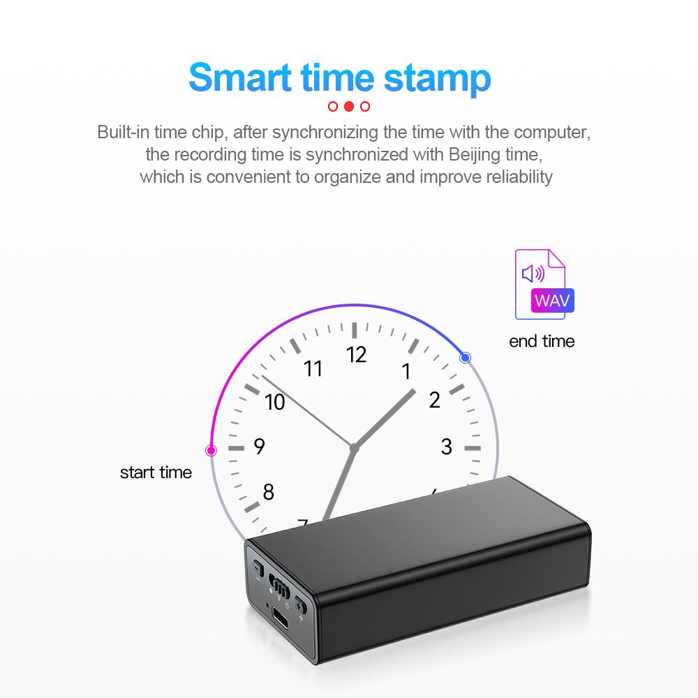 900-часовой компактный диктофон с активацией звука, 8G-64GB аудиорекордер