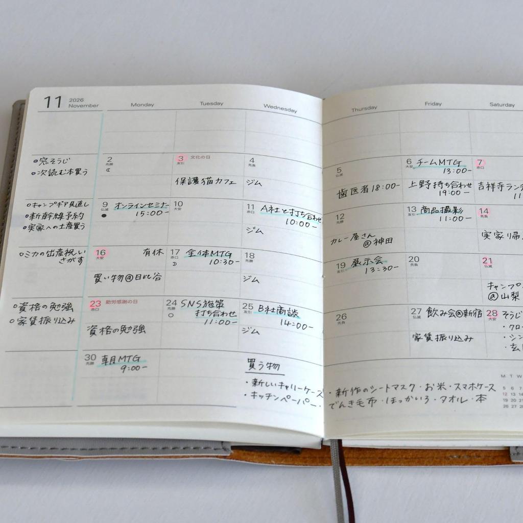 Raymay Fujii 2026 Tuck Декабрь 2025 Начало Планировщик, Дневник, Недельный, Левый, B6, Красный, RFD2616R,