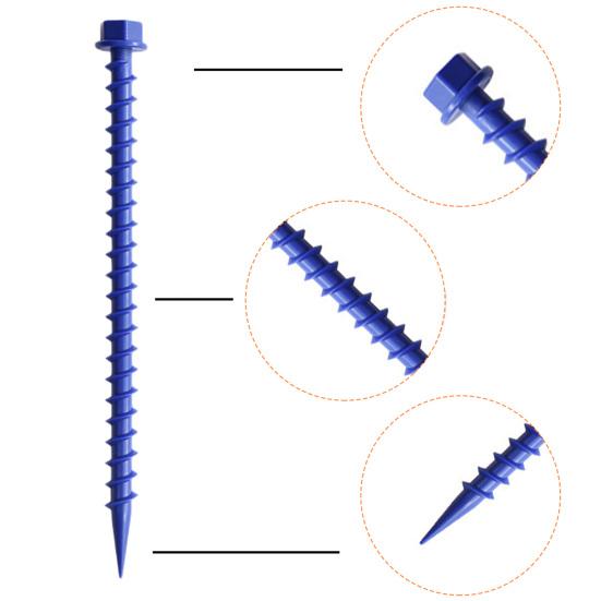 6Pcs 26.6CM Screw-in Tent Stake Heavy Duty Multi-functional Outdoor Garden Yard Camping