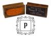 Printtoo Monogram Letter Square Swirl Border P Odd Mounted Rubber Stamp Office